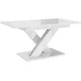 designimpex Esstisch, Weiß Hochglanz, Holzwerkstoff, 140x75x80 cm, Esszimmer, Tische, Esstische