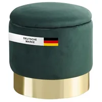 Albatros Hocker mit Stauraum Nizza Sitzhocker mit Stauraum, Modernes Design, Edler Samt-Bezug Sitztruhe Sitzbank mit Stauraum – optimal als Fußhocker Hocker