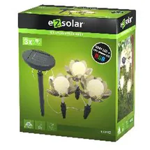 ez solar Solar LED Lotusblume 3er Set schwarz