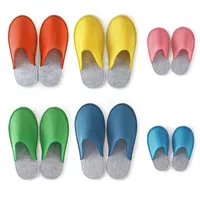 Lucky Sign Gästehausschuhe Set Mann und Frau Antirutsch Unisex Gästepantoffeln hochwertig, 6Paar - Netzstoff - Einheitsgröße