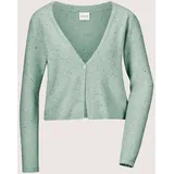 Madeleine Kurze Strickjacke mit Pailletten-Glanz Silber 44