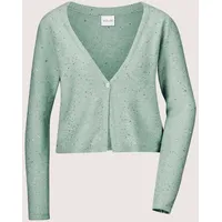 Madeleine Kurze Strickjacke mit Pailletten-Glanz Silber 44