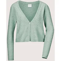 Madeleine Kurze Strickjacke mit Pailletten-Glanz Silber 44