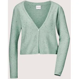 Madeleine Kurze Strickjacke mit Pailletten-Glanz Silber 44