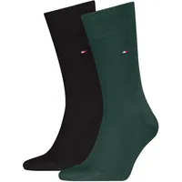 Socken TOMMY HILFIGER "TH MEN SOCK CLASSIC 2P", Herren, Gr. 39-42, deep grün, Baumwollmischung, normal, Socken Socken, Mit eingestricktem Flag-Logo