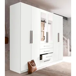 Kleiderschrank RAUCH "Kempten", weiß, B:270cm H:230cm T:54cm, Schränke, mit Spiegel und Schubkästen