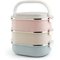 Luxuskollektion Edelstahl Thermobehälter Speisegefäß Warmhaltebox 3 Etagen Lunchfoods