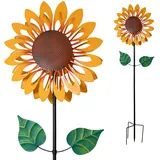 Lemodo Windrad “Sunflower”, mit 2 gegenläufigen Propellern, Windspiel 213 cm hoch