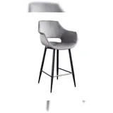 KAWOLA Barhocker ZAJA Sitzhöhe 76 cm Velvet grau