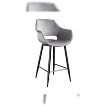 KAWOLA Barhocker ZAJA Sitzhöhe 76 cm Velvet grau