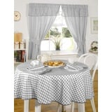 Emma Barclay Molly-Gingham-Vorhänge mit Bleistiftfalten und Querbehang in Anthrazit, Breite 116 x 121 cm, 100% Polyester, B 121,9 cm