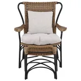 VCM ebuy24 Sessel, Schwarz, 86x99x88 cm, Gartenmöbel, Gartenstühle, Gartenstühle