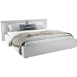 Polsterbett INOSIGN "Adrina mit Biesenoptik, Feincord und Luxus-Microfaser", silber, B:242cm H:91cm L:250cm, 100% Polyester, Betten, bis 280kg, auch in Überlänge 220 cm, 4 Breiten bis 200cm