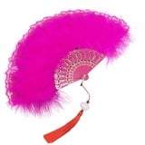 Damen Fächer Feder,20er Jahre Vintage-Stil mit Marabou-Feder Hochzeitsfächer Faltfächer Tanzfächer Spanische Viktorianischen Faltbhandfächer Damen Kostüm Tanzpartys Flapper Zubehör für Frauen,Rose