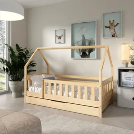masseno Kinderbett BELLA 80 x 190 cm Kiefer massiv braun