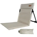 Harilla Klappbarer Strandstuhl mit Rückenlehne, Stadionstuhl, Leichter Campingstuhl, Faltbarer Stuhl für Rucksackreisen, Hof, Sonnenbaden, Outdoor-Reisen, Beige