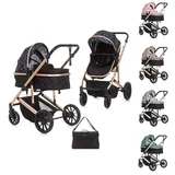 Chipolino Kombikinderwagen 2 in 1 Enigma, Sitz umbaubar, Wickeltasche, bis 22 kg black