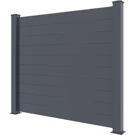 casanoov Sichtschutzzaun 190 x 170 cm Grau/Aluminium