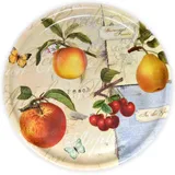 Lashuma großes Serviertablett Rund 40 cm Ø, Gastrotablett aus Italien Motiv: Apfelgarten