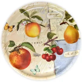 Lashuma großes Serviertablett Rund 40 cm Ø, Gastrotablett aus Italien Motiv: Apfelgarten