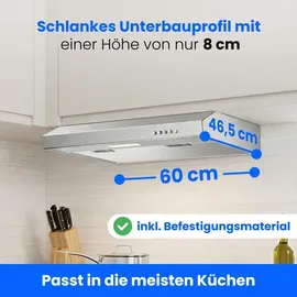Bomann DU 7613 Unterbauhaube 60 cm Silber