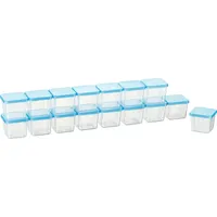 Kigima Mini-Gefrierdosen 16x0,03L rechteckig Hellbllau – Vorratsdosen mit Deckel luftdicht – Frischhaltedosen mit Deckel – Aufbewahrungsbox Küche für Mealprep & Organisation – Austrian Quality