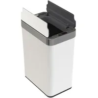 WellHome - Edelstahl-Abfalleimer mit automatischem Sensor und Flügeldeckel, weiß, 70L - 41 x 26,5 x 77 cm