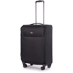 Stratic Reisekoffer  Light + Trolley 68 cm  erweiterbar  4 Rollen 61 l - Schwarz