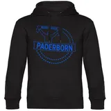 multifanshop Kapuzensweatshirt Paderborn - Meine Fankurve - Druck Blau schwarz XXL