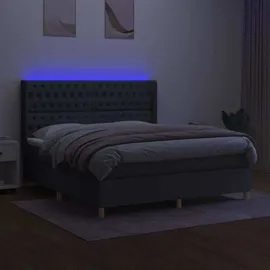 vidaXL Boxspringbett 180 x 200 cm Dunkelgrau