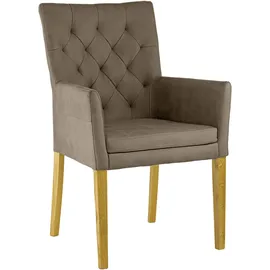 Home Affaire "Colorado", braun (schlam, eiche natur), B:60cm H:94,5cm T:60cm, Polyester, Stühle, Gestell aus Massivholz