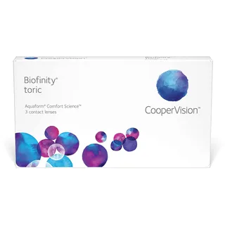Biofinity Toric, torische Monatslinsen weich, 3 Stück / BC 8.7 mm / DIA 14.5 / CYL -2,25 / Achse 180 / -00,75 Dioptrien