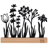 UNUS Aufsteller Blumenwiese Schwarz Holz/Metall