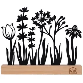 UNUS Aufsteller Blumenwiese Schwarz Holz/Metall