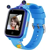 4G Smartwatch Kinder mit Videoanruf, Kinder Smartwatch mit GPS, Smart Watch Kinder Uhr Anrufen SOS Schulmodus Spiele Wecker, Geschenke für Mädche... - Blau