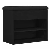 VidaXL Bank mit Stauraum Schwarz Eiche 60x30x48 cm Holzwerkstoff