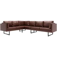 vidaXL Ecksofa, Sofa aus PVC Leder bezogen, Couch für jedes Zuhause Büro, Eckcouch Ledersofa Ledercouch Sitzmöbel Lounge Set, Kunstleder
