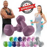 MIWEBA Sports Gymnastikhanteln 2er-Set NKH100, bodenschonend, 0,5-10 kg, Anti-Rutsch-Oberfläche (Lila, 2x 5,0 Kg)