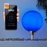 Brilliant smart Außenspießleuchte Kugel Thore weiß schwarz E27 8W 806lm RGB Farb...