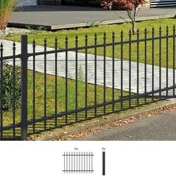 Metallzaun ALBERTS "Chaussee", schwarz, H:120cm, Aluminium, Zaunelemente, Höhe: 100 und 120 cm, Gesamtlänge: 10 m, zum Einbetonieren