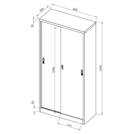 VCM Malivo Aktenschrank 80 x 180 x 40 cm schwarz