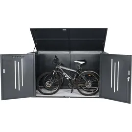 Mendler Fahrradgarage HWC-K64 Fahrradbox abschließbar Metall 121x202x100cm anthrazit