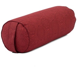 bodhi Yoga Bolster Yoga Bolster gemustert, 65 x Ø 22 cm Mayuri, dunkelrot, Dinkel rot