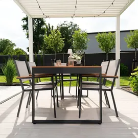 Home Deluxe SIERA Gartentisch 160 x 90 x 75 cm Grau