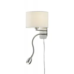 Adrette 2-flg Wandleuchte Schlafzimmer Schalter Nickel matt TRIO 271170201
