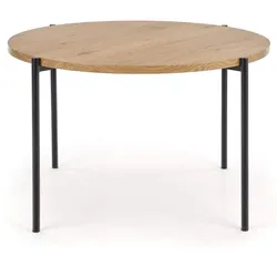 Couchtisch ANDAS "Vantaa" Tische Gr. B/H/T: 60 cm x 45 cm x 60 cm, beige (natur, schwarz, natur) Tischplatte aus massiver Eiche, generelle Maße (BTH): 606045 cm