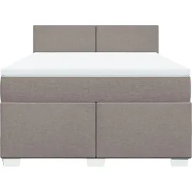 vidaXL Boxspringbett mit Matratze Taupe 140x200 cm Stoff