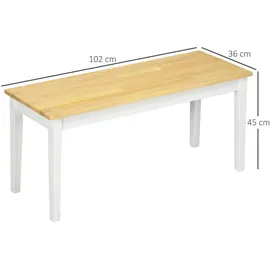 Homcom Sitzbank 2-Sitzer Essbank Holzbank, Küchenbank bis 220 kg belastbar