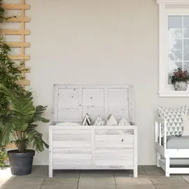 furnicato Gartentruhe 99 x 49,5 x 58,5 cm Weiß