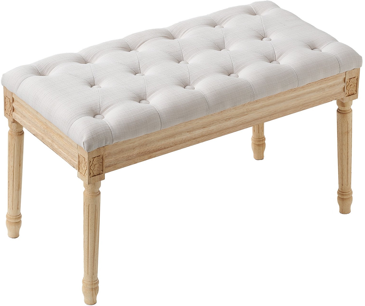 VEVOR 16" Polsterbank Ottomane Bank für Eingangsbereich Esszimmer Schlafzimmer Beige